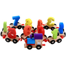 Load image into Gallery viewer, 11 Pcs Set Children Toddlers Digital Small Wooden Train