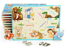 Load image into Gallery viewer, Wooden Puzzle Hand Grab Board Wooden Toys Cartoon Traffic Animal