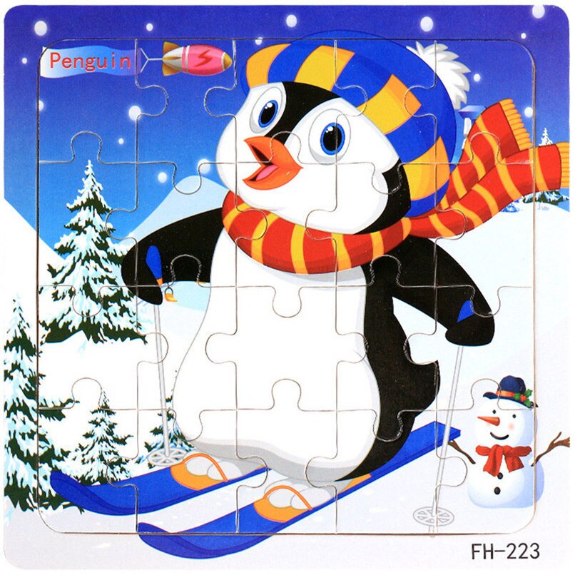 Wooden Cartoon Penguin Jigsaw Toys - Combo 5 Units