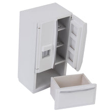 Load image into Gallery viewer, 1.12 Scale Dollhouse Furniture Wooden Kitchen Cabinet Fridge