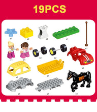 Load image into Gallery viewer, 19Pcs Large Size Racecourse Building Blocks Girls Toys Horse Mode