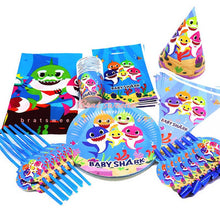 Load image into Gallery viewer, Cartoon Shark Party Disposable Cup Paper Plates Napkins - Combo 5 Units