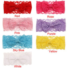 Load image into Gallery viewer, Baby Girls Lace Big Bowknot Hairband - Combo 5 Units
