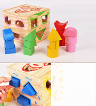 Load image into Gallery viewer, 15 Holes Baby Color Recognition Intelligence Toys Bricks Wooden Shape