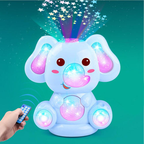 1Pc Plastic Multi-Functional Electric Light And Music Cartoon Elephant Projection Of Children's History