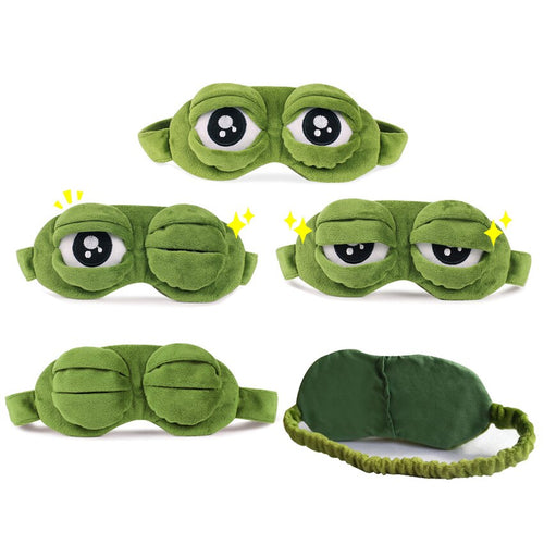 The Funny Frog Sad Frog 3D Eye Mask Cover Creative Pepe Cartoon Plush