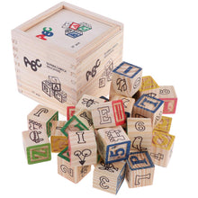 Load image into Gallery viewer, 27Pcs Wooden Building Blocks Cube Alphabet Number