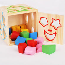 Load image into Gallery viewer, 15 Holes Baby Color Recognition Intelligence Toys Bricks Wooden Shape