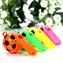 Load image into Gallery viewer, 10Pcs Colorful Plastic Football Small Whistles