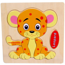 Load image into Gallery viewer, Colorful Wooden Animal Leopard Jigsaw Toy - Combo 5 Units