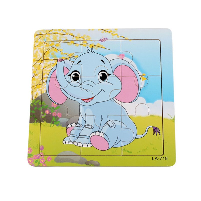 Baby Toys Wooden Animal Elephants Jigsaw Toys - Combo 5 Units