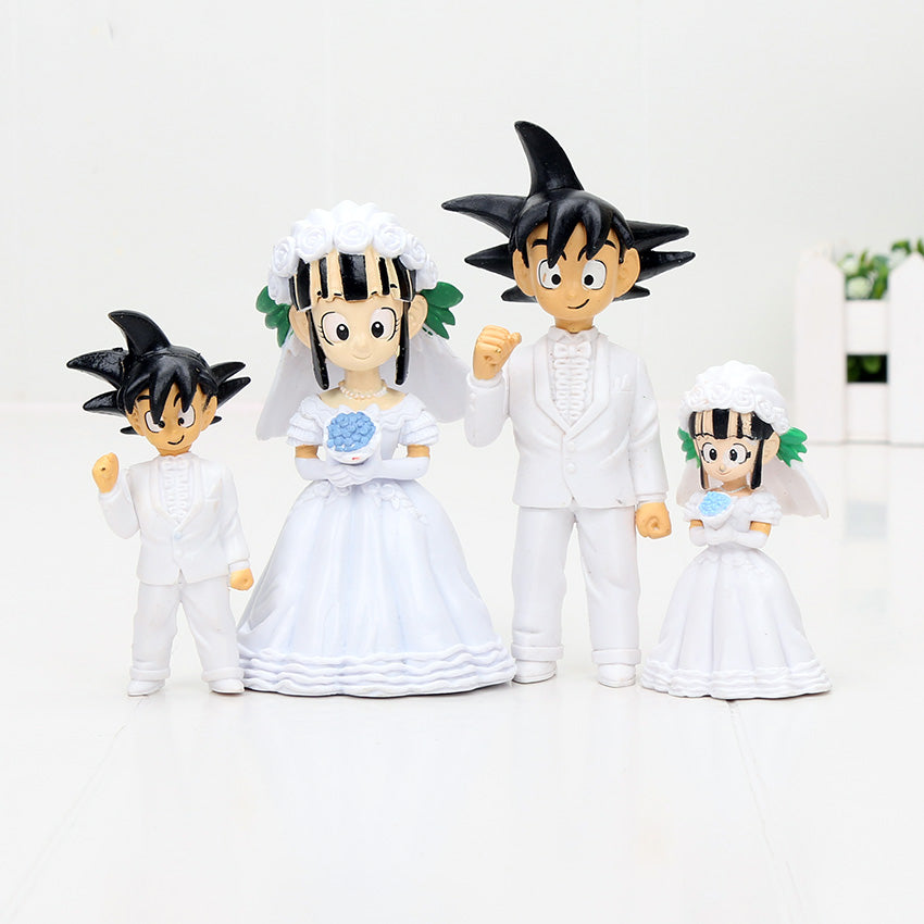 Dragon Ball Z Goku Chichi Wedding Pvc Action Figure Toys - Combo 2 Couples