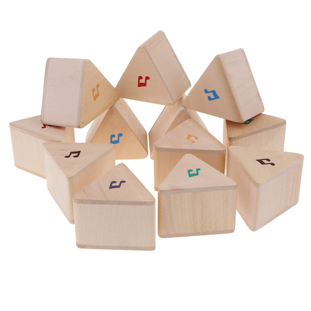 12Pcs Triangle Wooden Blocks Rattle