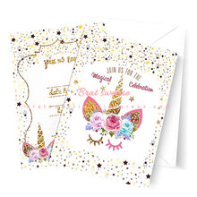 Load image into Gallery viewer, Unicorn Invitations Card Unicornio Party - Combo 5 Units