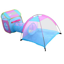 Load image into Gallery viewer, 3 In 1 Foldable Kids Game Tent Playhouse With Ball Pool Tunnel