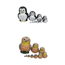 Load image into Gallery viewer, 20Pcs 2 Sets Wooden Russian Nesting Dolls Owl