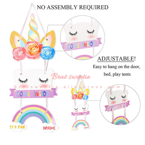 Unicorn Party Unicornio 1St Baby Shower Happy Kids Girls Birthday Theme - Combo 5 Units