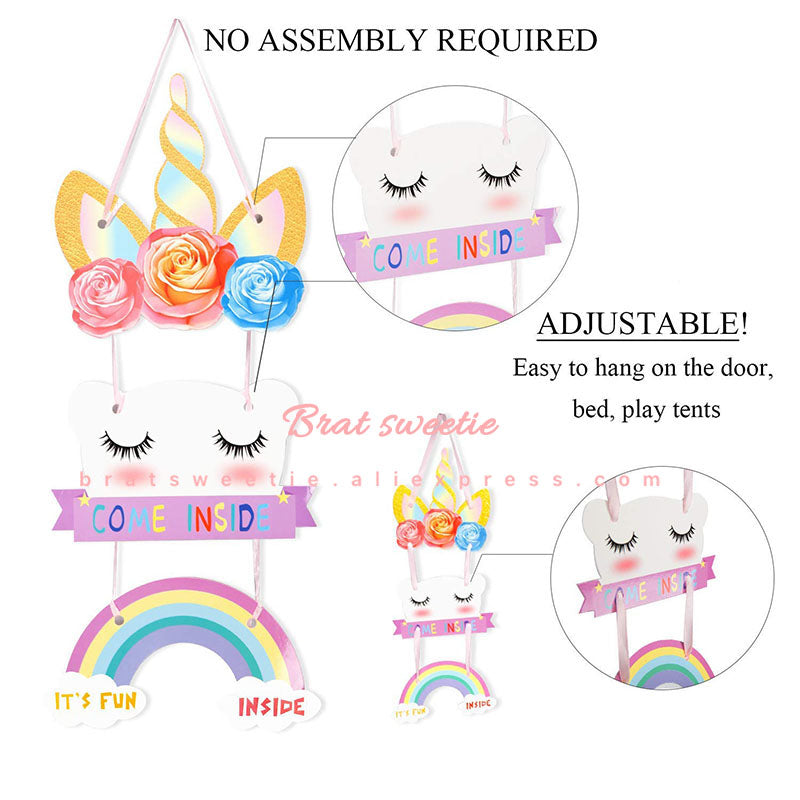 Unicorn Party Unicornio 1St Baby Shower Happy Kids Girls Birthday Theme - Combo 5 Units