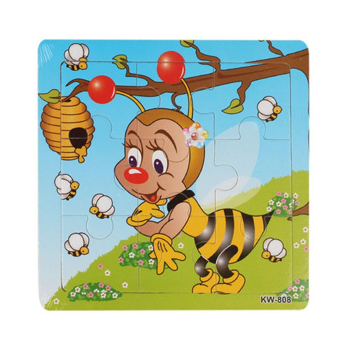 Kids Baby Boy Girl Wooden Cartoon Bee Jigsaw Toys