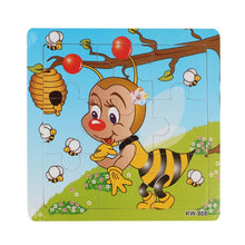 Load image into Gallery viewer, Kids Baby Boy Girl Wooden Cartoon Bee Jigsaw Toys