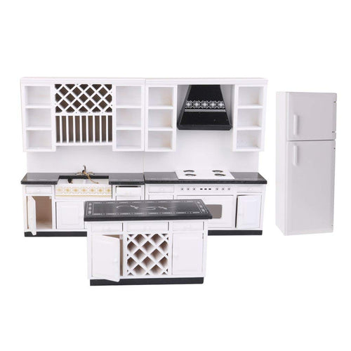 1.12 Scale Dollhouse Furniture Kitchen Cabinet Fridge Model