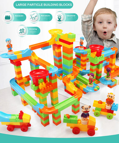 250Pcs Diy Marble Race Run Maze Balls Track Model Building Blocks