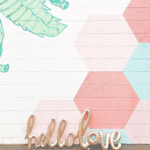 Love Foil Helium Balloons Rose Gold Letter Balloon - Combo 5 Units