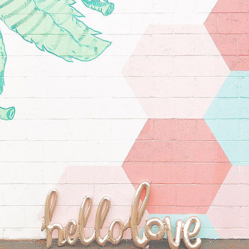 Love Foil Helium Balloons Rose Gold Letter Balloon - Combo 5 Units