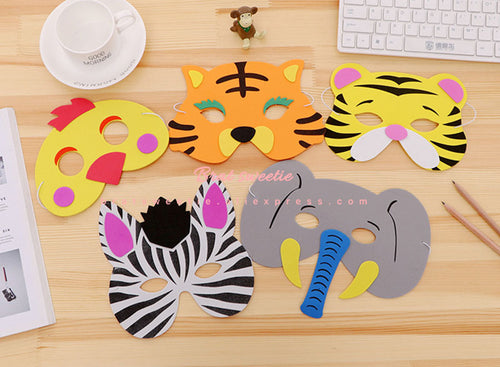 Funny Cartoon Zoo Jungle Party Animal Masks - Combo 5 Units