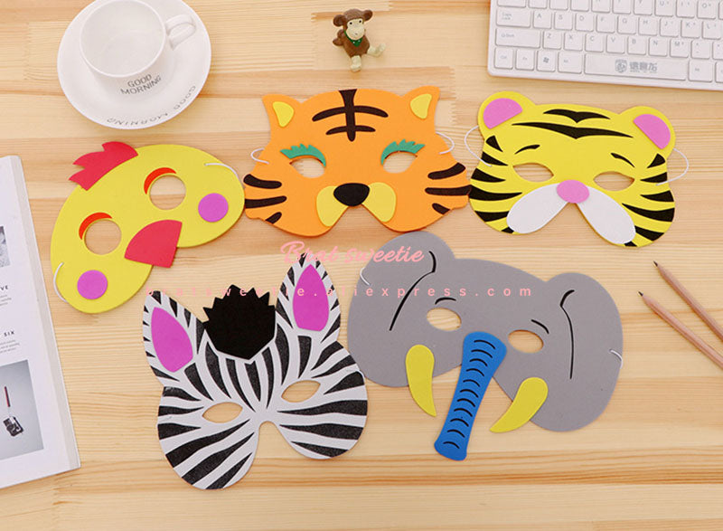 Funny Cartoon Zoo Jungle Party Animal Masks - Combo 5 Units