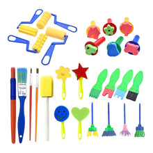 Load image into Gallery viewer, 27Pcs Children Diy Painting Tools Kits Sponge Brush Paintbrush