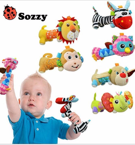 Soft Baby Cute Animal Toys Gentle Rattle Squeaker Sound Plush - Combo 5 Units