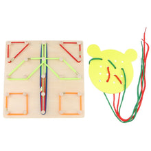 Load image into Gallery viewer, 2Pcs Kids Wooden Montessori Toys Geoboard And Lacing Board