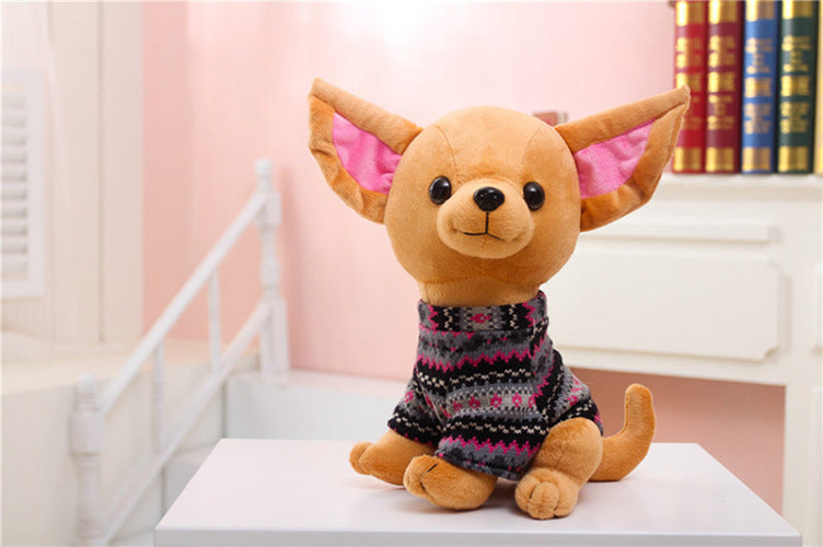 25Cm Cute Chihuahua Dog With Clothes Plush Toy