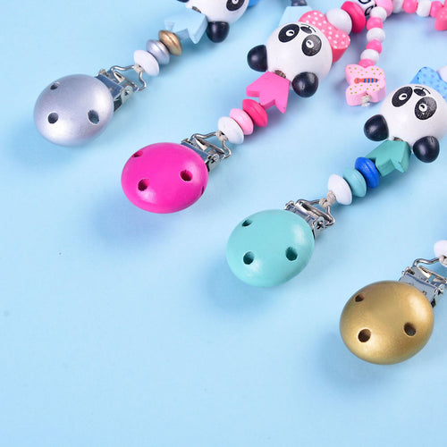 Baby Handmade Wood Silicone Pacifier Chains - Combo 5 Units