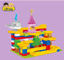 Load image into Gallery viewer, 137Pcs Marble Race Run Balls Rolling Track Building Blocks Compatiable Legoe Duplo Kids Big Size