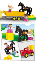 Load image into Gallery viewer, 19Pcs Large Size Racecourse Building Blocks Girls Toys Horse Mode