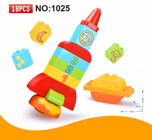 18Pcs Numbers Rocket Big Size Building Blocks