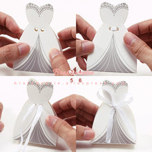 Load image into Gallery viewer, 100Pcs Wedding Bride Dress Groom Suit Candy Box