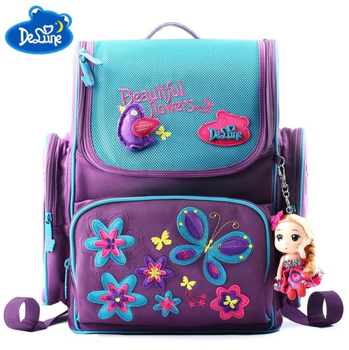 2019 Delune Brand Safe 3D Orthopedic Children Schoolbag - Butterfly