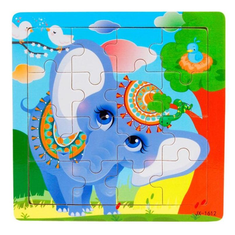 Wooden Animal Elephant Jigsaw Puzzles - Combo 5 Units