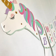 Load image into Gallery viewer, Unicorn Party Decorations Supplies Gold Glitter - Combo 3 Units