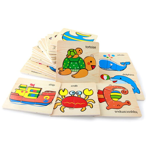 Education Toy Wooden Animal Jigsaw Toys - Combo 5 Units