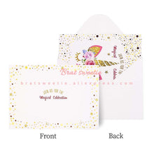 Load image into Gallery viewer, Unicorn Invitations Card Unicornio Party - Combo 5 Units
