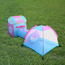 Load image into Gallery viewer, 3 In 1 Foldable Kids Game Tent Playhouse With Ball Pool Tunnel