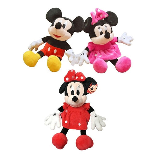 Lovely Mickey Mouse And Minnie Mouse Cute Stuffed Soft - Combo 3 Pcs 28 Cm