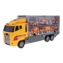 Load image into Gallery viewer, 1.64 Miniature Construction Vehicle Transport Truck + 11Pcs Car Model