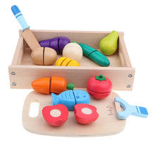Load image into Gallery viewer, 14Pcs Wooden Cutting Fruit Vegetables Food Game