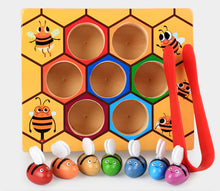 Load image into Gallery viewer, 1 Set Montessori 7Pcs Bees Hive Games Board 1.Jpg