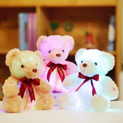 25Cm Sitting Glowing Teddy Bear Luminous Led Light Plush Toys